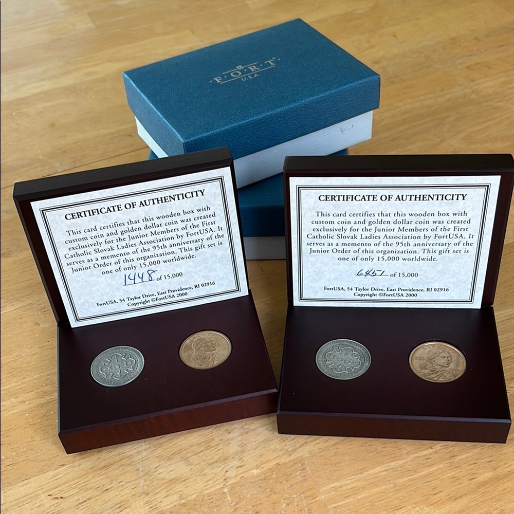 2 Vintage, Unique First Catholic Slovak Ladies Association Coin Set by FortUSA